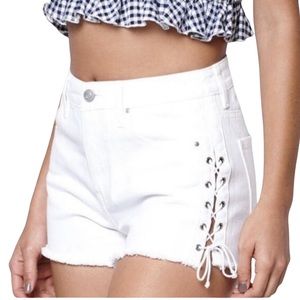 PAC SUN High Rise Lace Up Shorts
